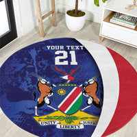 Namibia Cricket Custom Round Carpet Coat of arms Namibian Pattern - Wonder Print Shop