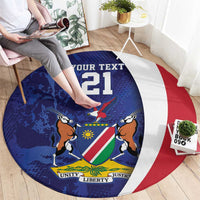 Namibia Cricket Custom Round Carpet Coat of arms Namibian Pattern - Wonder Print Shop