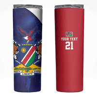 Namibia Cricket Custom Skinny Tumbler Coat of arms Namibian Pattern - Wonder Print Shop