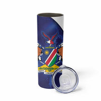 Namibia Cricket Custom Skinny Tumbler Coat of arms Namibian Pattern - Wonder Print Shop
