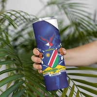 Namibia Cricket Custom Skinny Tumbler Coat of arms Namibian Pattern - Wonder Print Shop