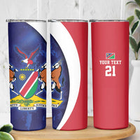 Namibia Cricket Custom Skinny Tumbler Coat of arms Namibian Pattern - Wonder Print Shop