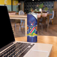 Namibia Cricket Custom Skinny Tumbler Coat of arms Namibian Pattern - Wonder Print Shop