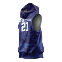 Namibia Cricket Custom Sleeveless Hoodie Coat of arms Namibian Pattern - Wonder Print Shop