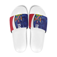 Namibia Cricket Custom Slide Sandals Coat of arms Namibian Pattern - Wonder Print Shop