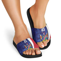 Namibia Cricket Custom Slide Sandals Coat of arms Namibian Pattern - Wonder Print Shop
