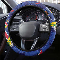Namibia Cricket Steering Wheel Cover Coat of arms Namibian Pattern - Wonder Print Shop