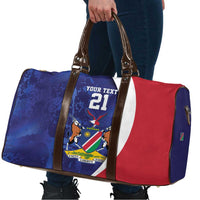 Namibia Cricket Custom Travel Bag Coat of arms Namibian Pattern - Wonder Print Shop