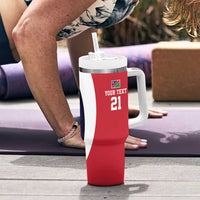 Namibia Cricket Custom Tumbler With Handle Coat of arms Namibian Pattern - Wonder Print Shop