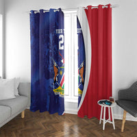 Namibia Cricket Custom Window Curtain Coat of arms Namibian Pattern - Wonder Print Shop