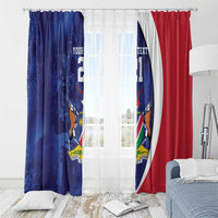 Namibia Cricket Custom Window Curtain Coat of arms Namibian Pattern - Wonder Print Shop