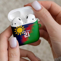 Namibia Cricket Custom AirPods Case Namibian Gold Sun Flag Motif - Wonder Print Shop