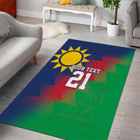 Namibia Cricket Custom Area Rug Namibian Gold Sun Flag Motif - Wonder Print Shop