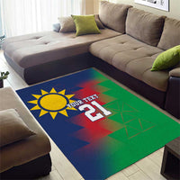 Namibia Cricket Custom Area Rug Namibian Gold Sun Flag Motif - Wonder Print Shop