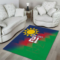 Namibia Cricket Custom Area Rug Namibian Gold Sun Flag Motif - Wonder Print Shop