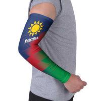 Namibia Cricket Custom Arm Sleeves Namibian Gold Sun Flag Motif - Wonder Print Shop