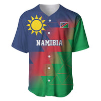 Namibia Cricket Custom Baseball Jersey Namibian Gold Sun Flag Motif - Wonder Print Shop