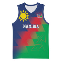 Namibia Cricket Custom Basketball Jersey Namibian Gold Sun Flag Motif - Wonder Print Shop