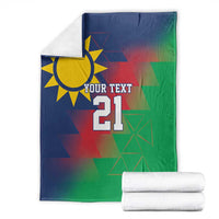 Namibia Cricket Custom Blanket Namibian Gold Sun Flag Motif - Wonder Print Shop