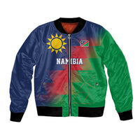 Namibia Cricket Custom Bomber Jacket Namibian Gold Sun Flag Motif - Wonder Print Shop