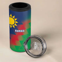 Namibia Cricket Custom 4 in 1 Can Cooler Tumbler Namibian Gold Sun Flag Motif - Wonder Print Shop