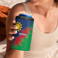 Namibia Cricket Custom 4 in 1 Can Cooler Tumbler Namibian Gold Sun Flag Motif - Wonder Print Shop