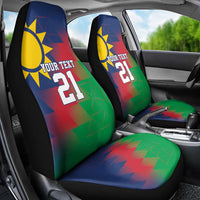 Namibia Cricket Custom Car Seat Cover Namibian Gold Sun Flag Motif - Wonder Print Shop