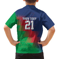 Namibia Cricket Custom Family Matching Puletasi and Hawaiian Shirt Namibian Gold Sun Flag Motif - Wonder Print Shop