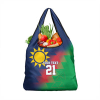 Namibia Cricket Custom Grocery Bag Namibian Gold Sun Flag Motif - Wonder Print Shop