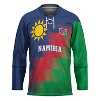 Namibia Cricket Custom Hockey Jersey Namibian Gold Sun Flag Motif - Wonder Print Shop