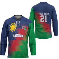 Namibia Cricket Custom Hockey Jersey Namibian Gold Sun Flag Motif - Wonder Print Shop