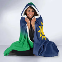 Namibia Cricket Custom Hooded Blanket Namibian Gold Sun Flag Motif - Wonder Print Shop