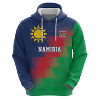 Namibia Cricket Custom Hoodie Namibian Gold Sun Flag Motif - Wonder Print Shop