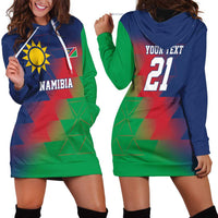Namibia Cricket Custom Hoodie Dress Namibian Gold Sun Flag Motif - Wonder Print Shop