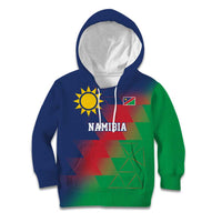 Namibia Cricket Custom Kid Hoodie Namibian Gold Sun Flag Motif - Wonder Print Shop