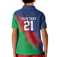 Namibia Cricket Custom Kid Polo Shirt Namibian Gold Sun Flag Motif - Wonder Print Shop