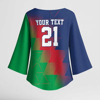 Namibia Cricket Custom Kimono Sleeve Blouse Namibian Gold Sun Flag Motif - Wonder Print Shop