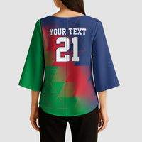 Namibia Cricket Custom Kimono Sleeve Blouse Namibian Gold Sun Flag Motif - Wonder Print Shop