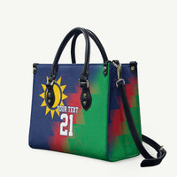 Namibia Cricket Custom Leather Bag Namibian Gold Sun Flag Motif - Wonder Print Shop