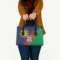 Namibia Cricket Custom Leather Bag Namibian Gold Sun Flag Motif - Wonder Print Shop