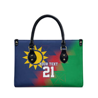 Namibia Cricket Custom Leather Bag Namibian Gold Sun Flag Motif - Wonder Print Shop