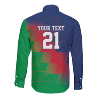 Namibia Cricket Custom Long Sleeve Button Shirt Namibian Gold Sun Flag Motif - Wonder Print Shop