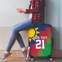 Namibia Cricket Custom Luggage Cover Namibian Gold Sun Flag Motif - Wonder Print Shop