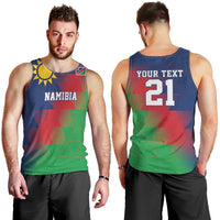Namibia Cricket Custom Men Tank Top Namibian Gold Sun Flag Motif - Wonder Print Shop