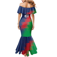 Namibia Cricket Custom Mermaid Dress Namibian Gold Sun Flag Motif - Wonder Print Shop