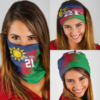 Namibia Cricket Custom Neck Gaiter Namibian Gold Sun Flag Motif - Wonder Print Shop
