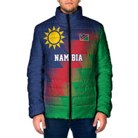Namibia Cricket Custom Padded Jacket Namibian Gold Sun Flag Motif - Wonder Print Shop