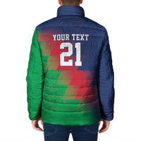 Namibia Cricket Custom Padded Jacket Namibian Gold Sun Flag Motif - Wonder Print Shop