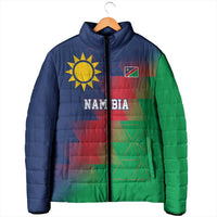 Namibia Cricket Custom Padded Jacket Namibian Gold Sun Flag Motif - Wonder Print Shop