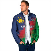 Namibia Cricket Custom Padded Jacket Namibian Gold Sun Flag Motif - Wonder Print Shop